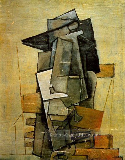 Man assis 3 1915 cubism Pablo Picasso Ölgemälde